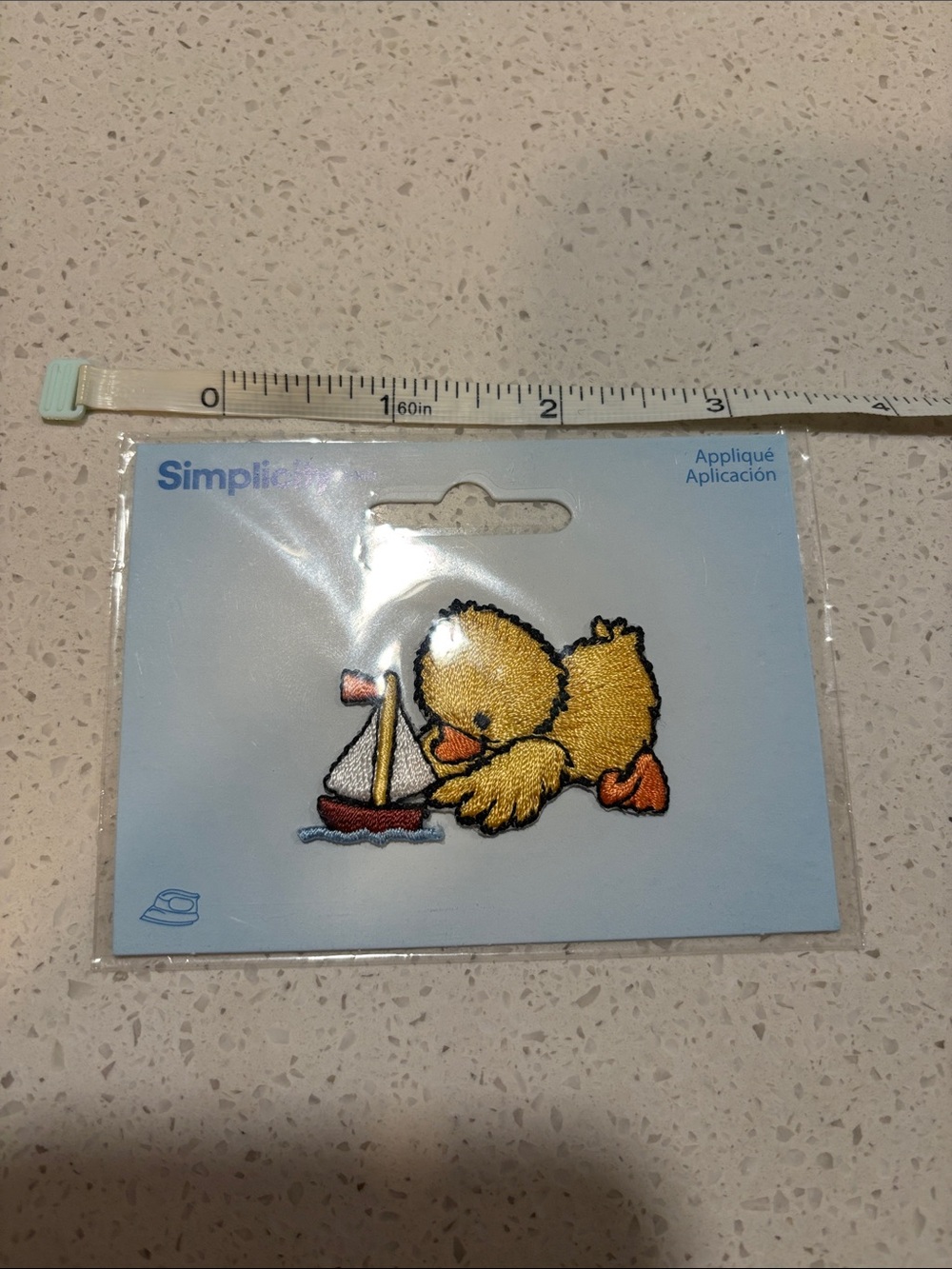 Simplicity Yellow Duckling with Sailboat Iron-On Patch